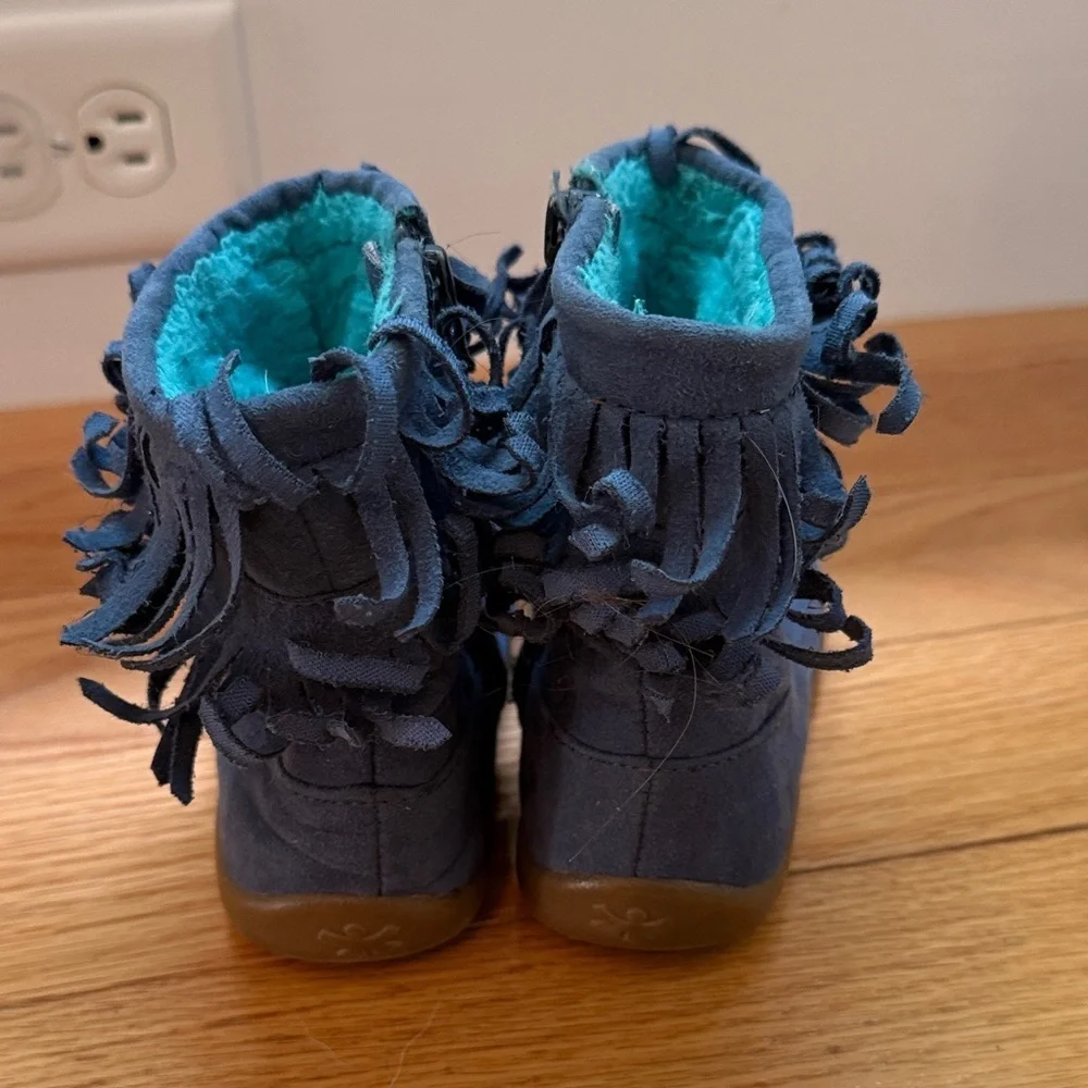 Chooze Kids Moccasins with Blue and Multicolor Design